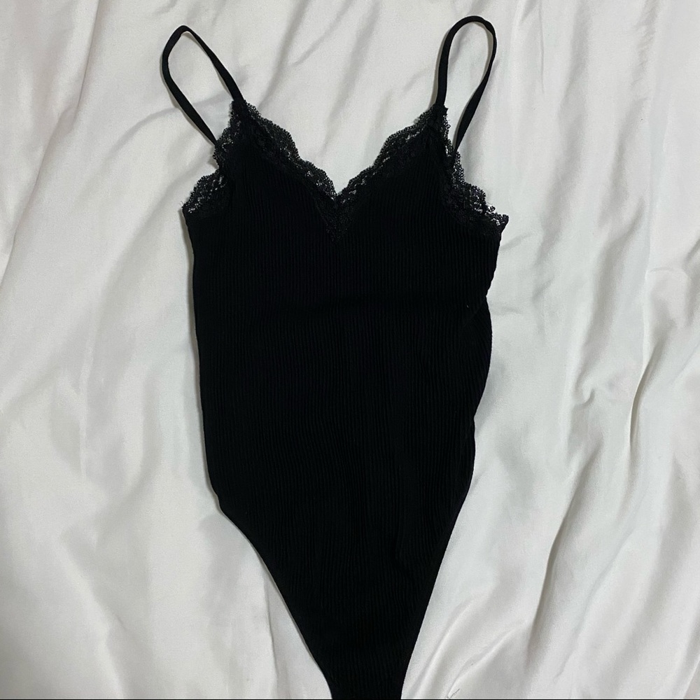 black lace body suit